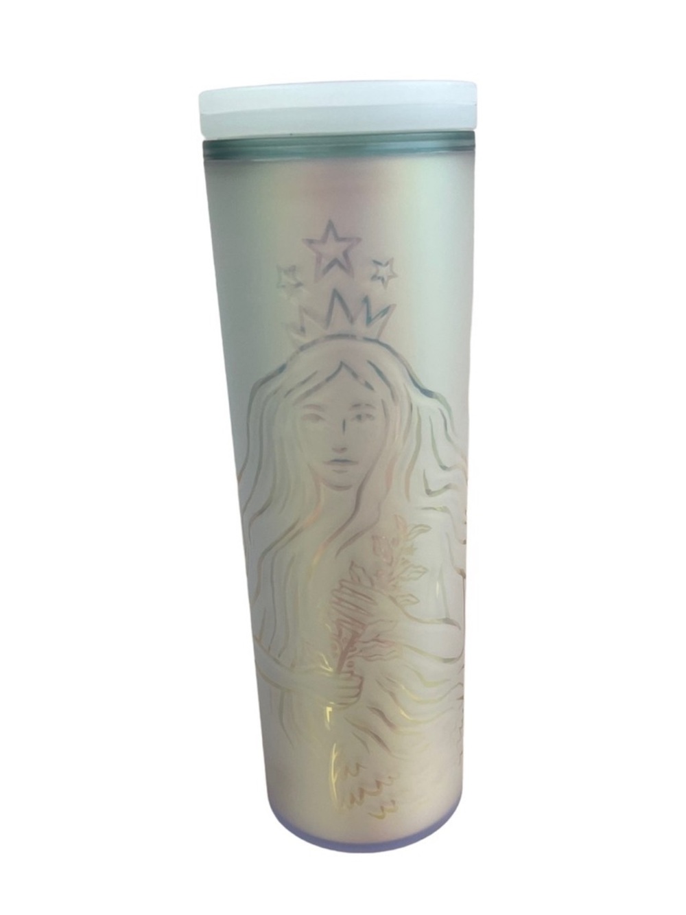 Starbucks Mermaid Siren 16oz Tumbler Iridescent Holographic Frosted Slide Lid